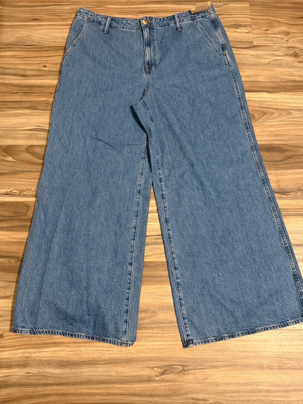 Madewell Jeans Wide Sweep Trouser Womens Size 33 Blue Denim High Waist Wide Leg